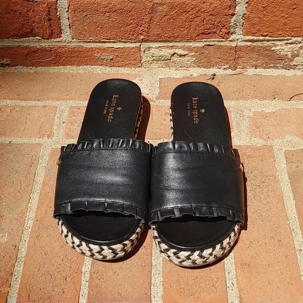 Kate Spade Zahara Black Slide Sandals Size 7.5 (17)
